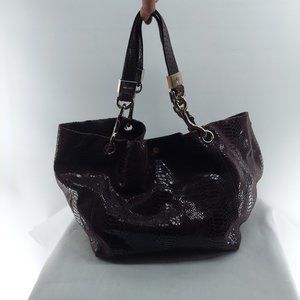 Jimmy Choo snake phyton print purple handbag large